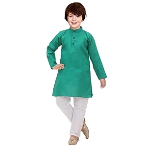 KGN Boys Cotton Blend Regular Solid-Punjabi Kurta