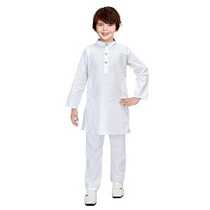 KGN Boys Cotton Blend Regular Solid-Punjabi Kurta
