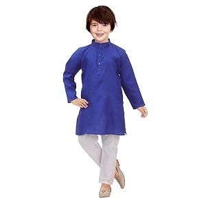 KGN Boys Cotton Blend Regular Solid-Punjabi Kurta