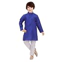 KGN Boys Cotton Blend Regular Solid-PunjabiKurta Pajama
