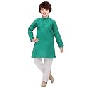 KGN Boys Cotton Blend Regular Solid-PunjabiKurta Pajama