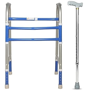 portable light weight height adjustable foldable walker ws 08 for men women adults patients amp old age people made in india