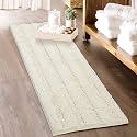 KGORGE Bath Mat for Bathroom - White Super Soft Shower Rug Non-Slip Washable Absorbent Quick Drying Chenile Bathtub Floor Carpet, Cream, 70" x 24", 1 Piece