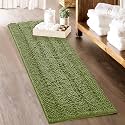 KGORGE Bath Rugs - Soft Large Bathroom Rugs Floor Cover Water Absorbent Bath Mat Quick Drying Chenile Bathtub Shower Carpet for Toilet Door Way Kitchen Kids, Light Green, 60" x 24", 1 Pc
