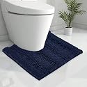 KGORGE Bathroom Rug Mat Water Absorbent Soft Rug, U - Shaped and Washable Mat for Tub, Shower and Bath Room (1 pc, 24" x 24", Navy Blue)