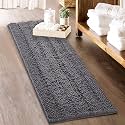 KGORGE Grey Bath Rugs - Soft Large Bathroom Rugs Farmhouse Floor Cover Water Absorbent Bath Mat Shower Carpet for Toilet Door Way Kitchen Kids Baby, 70" x 24", 1 Pc