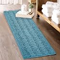 KGORGE Large Bathroom Rugs - Extra Soft Bath Mat Water Absorbent Non-Slip Thick Shaggy Shower Carpet for Tub Kitchen Toilet Door Way, Bluish Green, 70" x 24", 1 Pc