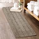 KGORGE Large Bathroom Rugs - Soft Bath Mat Water Absorbent Non-Slip Quick Drying Thick Shaggy Bathtub Floor Carpet Decor Toilet Kitchen Entryway, 70" x 24", Taupe, 1 Pc