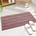 KGORGE Non Skid Bathroom Rugs - Water Absorbent Mats for Bathroom Toilet Shower Easy Wash Ultra Soft Quick Dry Carpet, Light Purple, 47" W x 17" L, 1Pc