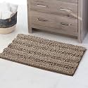 KGORGE Non Slip Bath Rugs - Water Absorbent Machine Washable Super Soft Thick Kitchen Mats for Bathroom Shower Area Living Room Bedroom Office, Brown, 20" W x 32" L, 1 Piece