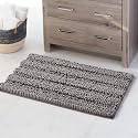 KGORGE Non Slip Bathroom Rugs - Luxury Chenille Dry Fast Plush Super Soft Plush Chenille Washable Small Bath Mats for Kitchen Living Room Bedroom Entryway, Light Grey, 20" W x 32" L, 1 Piece