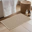 KGORGE Non Slip Waffle Bath Mat Brown Super Absorbent for Bathroom Floor