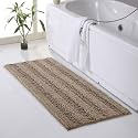KGORGE Water Absorbent Bath Mat - Soft Bathroom Rugs Non-Slip Set Decor Quick Drying Thick Shaggy Chenile Shower Carpet for Toilet Tub Kitchen Decorations Gifts, Taupe, 47" x 24", 1 Piece