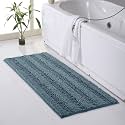 KGORGE Water Absorbent Bathroom Rugs - Quick Drying Non-Slip Thick Shaggy Chenile Bathtub Set for Toilet Kitchen Entryway Gifts Decorations, Arctic Blue, 47" x 24", 1 Pc