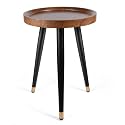 KGPLOME Plant Stands Indoor,Walnut End Table with Raised Design(2,12X17'')