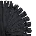 KGS Nylon Zippers for Sewing Crafts | Size: 22 Inch | Color: Black | 10 Pieces per Pack | Single Color #3 Nylon Zippers for Making Bags, Pouches, Pillow Covers and Sewing Craft Projects