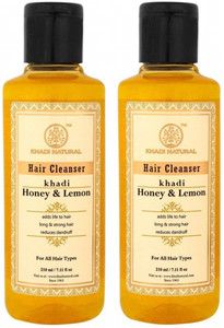 khadi natural herbal honey and lemon hair cleansershampoo pack of 2 420 ml