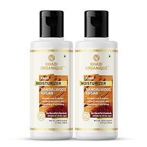 khadi organique sandalwood kesar liquid moisturizer pack of 2
