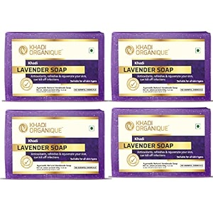 khadi organique handmade pure lavender soap with essential oil pack of 4