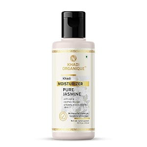 khadi organique jasmine moisturizer for skin brightening hydrating amp pigmentation  anti-blemish amp acne scar removal with essence of natural ingredients  210ml pack of 1