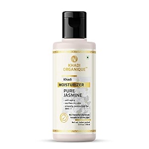 khadi organique jasmine moisturizer for skin brightening hydrating amp pigmentation  anti-blemish amp acne scar removal with essence of natural ingredients  210ml pack of 1