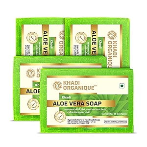 khadi organique natural herbal aloevera soap pack of 4