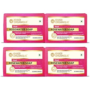 khadi organique natural herbal rosewater soap pack of 4
