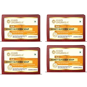 khadi organique natural herbal honey glycerine soap pack of 4