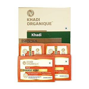 khadi organique pure natural herbal amp handmade orange soap combo kit pack of 4 500gm