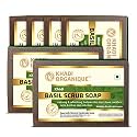 Khadi Organique Natural Herbal Basil Scrub Soap Pack of 6