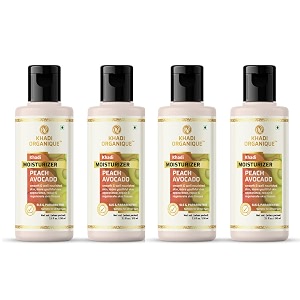 khadi organique peach avocado moisturizer for deep hydration amp anti-aging  reduces fine lines wrinkles amp dark spots  boosts collagen for youthful glowing skin  210ml pack of 4