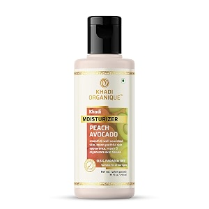 khadi organique peach avocado moisturizer for deep hydration amp anti-aging  reduces fine lines wrinkles amp dark spots  boosts collagen for youthful glowing skin  210ml pack of 1
