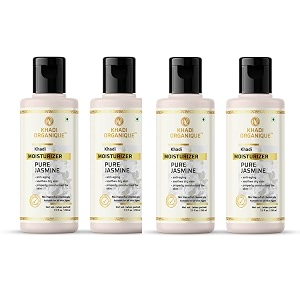 khadi organique jasmine moisturizer for skin brightening hydrating amp pigmentation  anti-blemish amp acne scar removal with essence of natural ingredients  210ml pack of 4