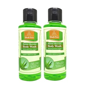 khadi pure herbal aloe vera body wash 210 ml pack of 2