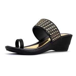Khadims Wedge Heel Kolhapuri Slip-On Sandal for