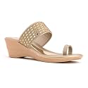 Khadim39s Wedge Heel Kolhapuri Slip-On Sandal for