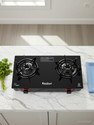 Khaitan 2 Burner Selios Black Toughened Glass