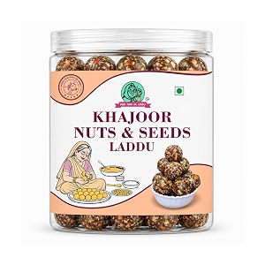 khajoor nuts amp seeds laddu with almonds cashew pumpkinseeds watermelonseeds sunflowerseeds amp kishmish  healthy sugar-free energy bites amp dry fruit ladoo 180g