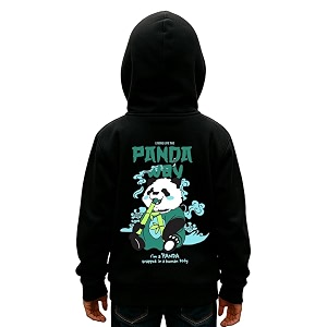Khakey Kids Boys Black Graphic Printed Hooded