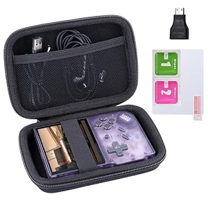 khanka hard travel case replacement for anbernic rg35xx plus rg355xx  rg355xx pro retro handheld game consolecase only  one screen protector  one hdmi adapter