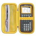 Khanka Stroage Case for Texas Instruments TI-84 Evo/TI - 84 Python/TI-83 Plus/TI-84 Plus/TI-84 Plus CE Color Graphing Calculator, Case Only(Black, Orange)