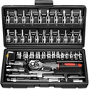 KHANSAHEB 46 In 1 Pcs Tool Kit & and Socket ,Hand Tool Kit Socket Set