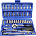 KHANSAHEB 46 in 1 Tool Kit Car Repair Tools Set Socket Set (Pack of 46) Combination Combination Screwdriver Set