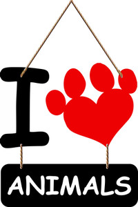 khatu  crafts i love animals wall hanging multicolor