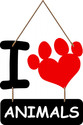 Khatu  Crafts I Love Animals Wall Hanging (Multicolor)