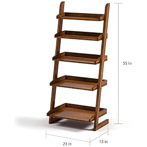 wooden ladder shelf bookshelf planter stand 5 feet sheesham wood home decorative for showpiece floor shelf