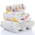 Khillayox Baby Face Towel Muslin Cotton/Handkerchief/Rumal - 400 GSM/Extra Soft and Super Absorbent Face Towels for Kids and Newborn Babies - Set of 6 (25x25 cm)/ Six Layered Muslin Washcloth