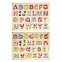 Wooden Capital Alphabet and Small Alphabet Puzzle Board for Kids Educational Learning Toy (Uppercase & Lowercase Alphabets Wooden Puzzle)