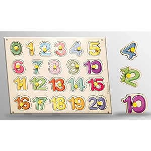 wooden number counting39s 0 to 20  color learning educational puzzle board for kids  montessori educational learning toys