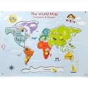 Wooden Puzzle with Knobs Educational and Learning Toy for Kids (Continents and Oceans)
